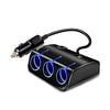 Vingtank 1 to 3 Car Cigarette Lighter Socket with Dual USB Splitter 5V 1.2A Car Charger Power Adapter for iphone for samsung