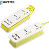 Powstro US Plug Extension Socket Outlet Travel Power Strip Surge Protector with 4 USB Smart Charger for Camera Notebook