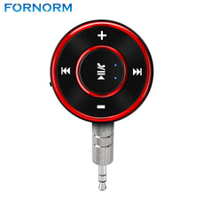 FORNORM wireless Bluetooth Media Remote Button A2DP Audio Receiver Adapter Stereo Hand-free with 3.5mm AUX Jack for Headset Car