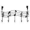 ABEDOE Over the Door 5 Hook Music Hanger Rack No Trace No Nails- Decorative Metal Hanger Space Saving Organizer for Clothes Coat