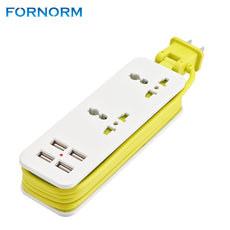 US Plug Extension Socket Outlet Portable Travel Power Strip Surge Protector with 4 USB Wall Charger Desktop Hub Creative Cable