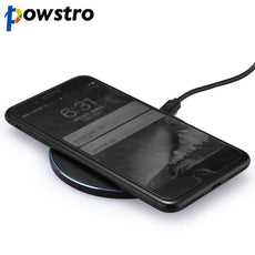 Powstro Fast Charger QI Wireless Charging Phone Adapter Pad Ultra Slim Sleep-Friendly For Samsung S6 S7 S8 NOKIA1520 LG NEXUS5