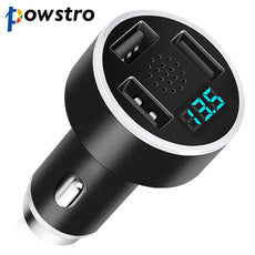 Intelligent 3 USB Car Charger 5V 3.1A Voltmeter Current Display Voice Remind Charging For Mobile Phone With Emergency Hammer
