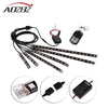 AOZBZ 6pcs Motorcycle Glow Light LED Strip Lamp RGB 72 LEDs 5050 SMD Voice Control Static Colors Flash Fade Strobe ON OFF Model