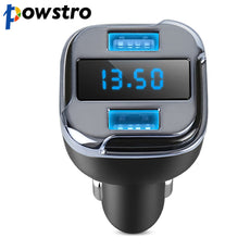 Powstro Dual USB 4.2A Car Charger & APP GPS Car Finder Locator with Voltmeter Current Detect Smart Fast Charging For Samsung