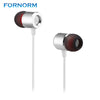 FORNORM 3.5mm Jack Metal Earphone with microphone Sports Headset  For MP3 MP4 Smartphone