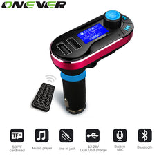 Onever Brand Car MP3 Player USB Wireless FM Transmitter Modulator SD MMC LCD Audio Car Radio Car Charger Bluetooth Transmitter