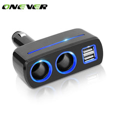 Onever Car Cigarette Lighter with Dual usb Car Splitter 3.1A Car Charger for phone electronic cigarette DC 12V-24V power adapter