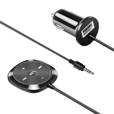 Wireless Bluetooth Car Kit MP3 Player 3.5mm AUX Audio Support IOS Siri with 2.1A USB Output Magnetic Base DC 12-24V