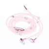 FORNORM 3.5mm Rhinestone Jewelry Pearl Necklace Earphones Sound In-ear Handsfree Earbuds With HD Microphone For SmartPhone