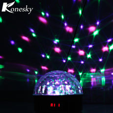RGB LED Stage Light Crystal Magic Ball Voice Remote Control Disco & DJ Lamp Sound Active Lights Rotating Mirror light Club Party