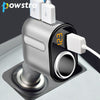Powstro 3 USB Car Charger 5V 3.1A Intelligent Voltage Display Quick Charge Mobile Charger Adapter With Cigarette Lighter Socket