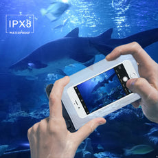Powstro IPX8 waterproof mobile phone bag transparent touchable pouch beach Underwater phone Bag for galaxy s6 iphone 6/6s plus