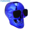 FORNORM Halloween Portable Skull Head Shape Wireless Bluetooth Speaker Stereo Chargeable 3.5mm Audio Input Desktop PC Notebook