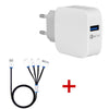Powstro QC3.0 fast charger+4 in 1 Multi USB Charging Cable Charger Cord for iPhone 6S 6 Samsung Note 3 Android Phone Power Bank