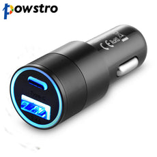 Powstro USB Quick Charge 3.0 Type C Dual Port QC3.0 Car Charger 3A Stand Phone Adapter for iPhone Samsung Galaxy S6 HTC Xiaomi