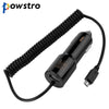 POWSTRO Mini USB Long Cable Car Charger Built In Micro USB Cable Cigarette Lighter Charger for Iphone Android Cellphone