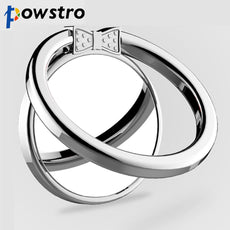 Powstro Metal Finger Ring with Mirror 360 Rotatable Smartphone Pad Stand Holder with Cute Bowknot Design