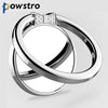 Powstro Metal Finger Ring with Mirror 360 Rotatable Smartphone Pad Stand Holder with Cute Bowknot Design