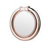 Powstro Metal Finger Ring with Mirror 360 Rotatable Smartphone Pad Stand Holder with Cute Bowknot Design