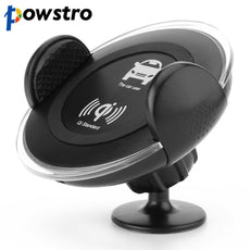Powstro QI Wireless Car Charger Air Vent Holder 5V/1A Charging for iPhone 8 10 X Samsung Galaxy S6 S7 S8 LED Light Stand