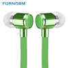 FORNORM Shoelaces Earphones In-Ear Stereo Bass Headset with Microphone for iphone 7 6S Samsung Xiaomi