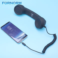 FORNORM 3.5mm Mic Retro Telephone Handset Receiver For iPhone PC Portable Classic Headphone Fancy Gift Mobile Phone Receiver