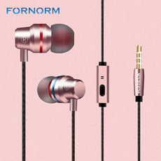 Metal Stereo Earphone 3D surround sound Headphone Hands Free Earbuds With HD Mic