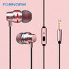 Metal Stereo Earphone 3D surround sound Headphone Hands Free Earbuds With HD Mic