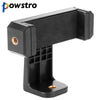 Powstro 360 Degree Rotation Cell Phone Holder Universal Tripod Mount Cell Phone Horizontal Bracket Smartphone Clip Holder