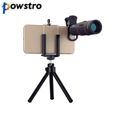 Powstro 18X 1000m/3280ft Zoom Telescope Phone Camera Lens Universal Cell Phone Outdoor Telescope Mobile Lens with Tripod Clip