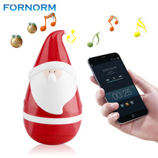 FORNORM Wireless Bluetooth Speaker with Cute Portable Stereo Santa Claus Ttumbler Speaker Christmas Gifts for Kids Party Friends