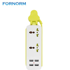 FORNORM Plug Extension Socket Outlet Travel Power Strip Surge Protector With 4 USB Smart Wall Charger Desktop Hub Adapter UK