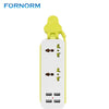 FORNORM Plug Extension Socket Outlet Travel Power Strip Surge Protector With 4 USB Smart Wall Charger Desktop Hub Adapter UK
