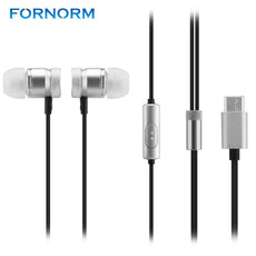 FORNORM USB Type C In-Ear Metal Earphone Stereo Audio Wired Control With MIC USB Plug For Xiaomi Letv LeEco max2 Pro3 Mp3 Mp4
