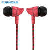 FORNORM 3.5mm Nylon Braided Crack Earphone Cloth Rope Earbuds Stereo Bass MP3 Music Wired Earpieces with Micropho