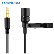 FORNORM Portable Small Size microphone With 3.5mm Plug Lapel Clip Pick Up Sounds Recording For PC Computer Conference Mic