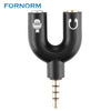 FORNORM Y Shape Headset Adapter 3.5mm Male Jack Plug To 2 Dual Female Stereo Audio Headphone Splitter Adapter for PC MP3