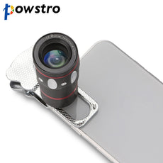 POWSTRO 4 in 1 10 Zoom Cellphone Lens Kitwith 180 Degree Fish Eye Wide Angle Clip for Huawei Iphone Xiaomi Samsung