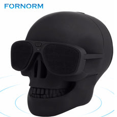 FORNORM Skull Head Shape Portable Wireless Bluetooth Speaker for Desktop PC/Laptop Notebook/Mobile Phone/MP3/MP4 Player