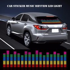 90X25CM Red Yellow Blue Green Rosy Change Car Sticker Music Rhythm LED Flash Light Lamp Voice-activated Equalizer Stickers