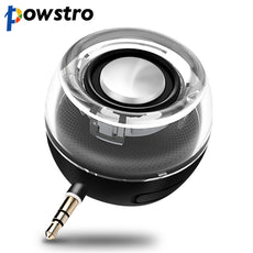 Powstro Mini 3.5mm Aux Speaker Rechargeable Loudspeaker Powerful Clear Bass Plug And Play for iPhone iPad Samsung LG