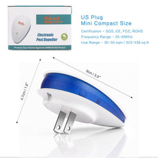 LemonBest 2pcs 6W Ultrasonic Pest Repeller Non-Toxic Electronic Mosquito Dispeller Insect Rats Spiders Control EU/US Plug