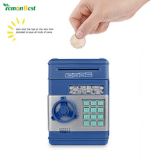 LemonBest Electronic Password Money Saving Box Coins Saving ATM Bank Safe Box Toy Automatic Deposit Banknote Children's Gift