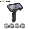 TPMS Car Tire Pressure Alarm Monitoring System Solar Power LCD Display Auto Alarm System With 4 External Sensor Car Electronics