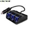 Onever Universal Auto Car Electronics 1 to 3 Cigarette Lighter Splitter Power Adapter Hub 12V/24V Dual USB Charger with Switch