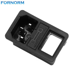 FORNORM AC01 Switch Connector Power Socket Switch 10A Red Light Rocker Fused IEC 320 C14 Inlet Male Supply Connector Plug 250V