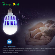 Lemonbest 15W E27 Night Light Electronic Ultra Silent Inhalant Mosquito Killer LED Lamp Bulb Insect Bug Zapper for Home Kids