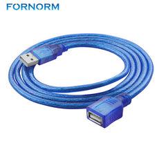 High-quality 1m 3m USB 2.0 Extension Print Cable Transparent Blue Wholesale Extended USB Cable for Cameras Computer Peripherals