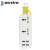 POWSTRO EU Plug 4 USB Socket Outlet Portable Travel Power Strip Surge Protector Smart Wall Charger for PC Tablet Phone